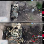 Russischer Soldat zeigt ukrainischer Drohne den Mittelfinger, danach wird er in die Luft gesprengt